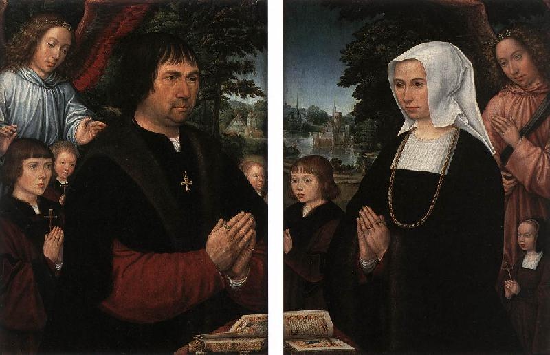 HORENBOUT, Gerard Portraits of Lieven van Pottelsberghe and his Wife sf France oil painting art